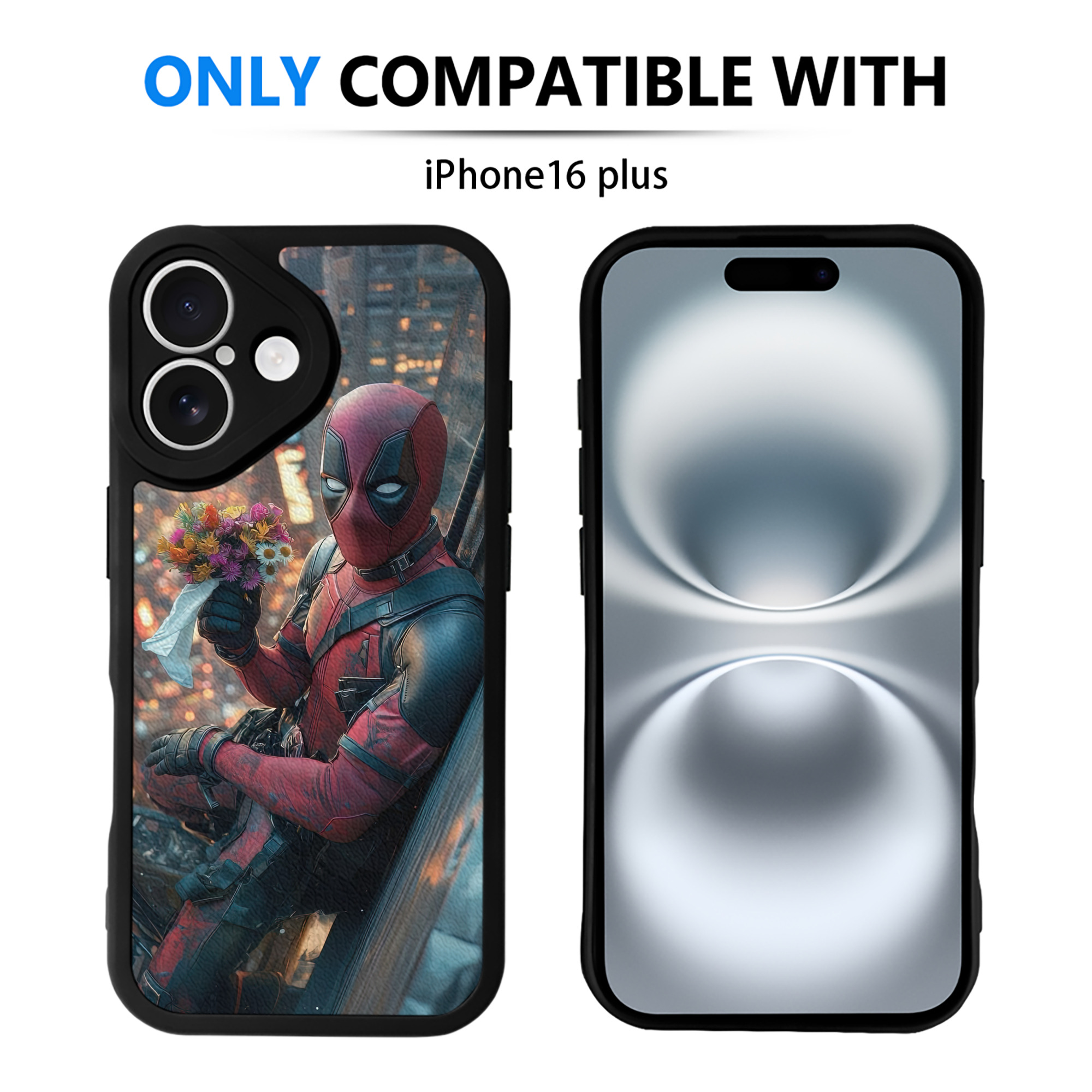 （画像用） Deadpool デッドプール 【iPhone 16シリーズ対応】シリコンスマホケース（レザー調） 材質：シリコン